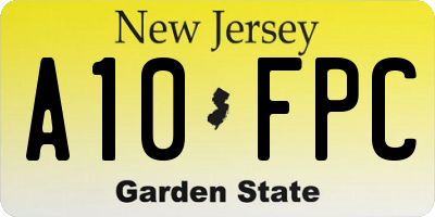 NJ license plate A10FPC