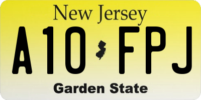 NJ license plate A10FPJ