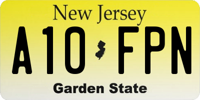 NJ license plate A10FPN