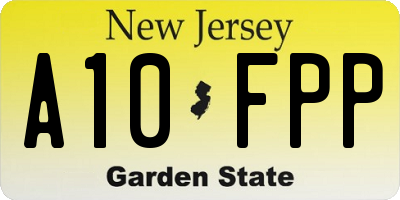 NJ license plate A10FPP