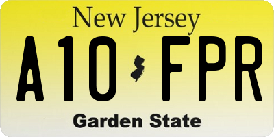 NJ license plate A10FPR
