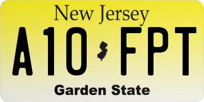 NJ license plate A10FPT