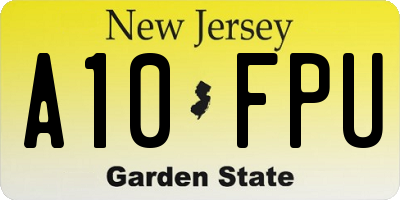 NJ license plate A10FPU
