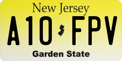 NJ license plate A10FPV