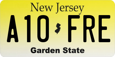 NJ license plate A10FRE