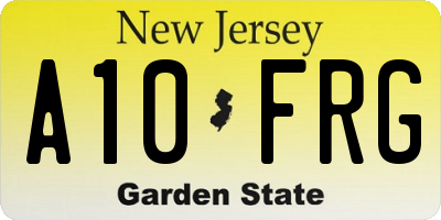 NJ license plate A10FRG