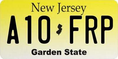 NJ license plate A10FRP