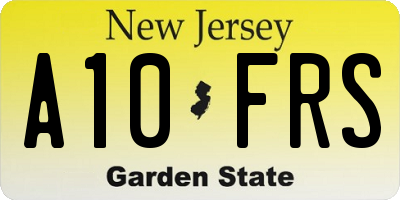 NJ license plate A10FRS