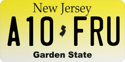 NJ license plate A10FRU