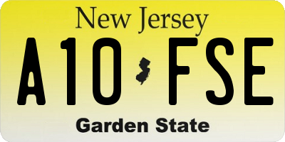 NJ license plate A10FSE