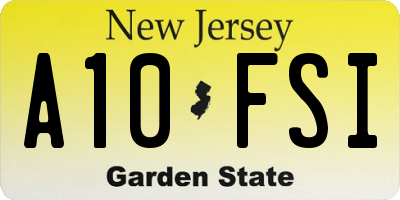 NJ license plate A10FSI