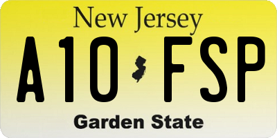 NJ license plate A10FSP