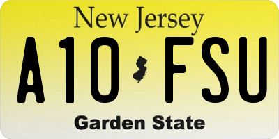 NJ license plate A10FSU