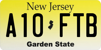 NJ license plate A10FTB