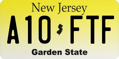 NJ license plate A10FTF