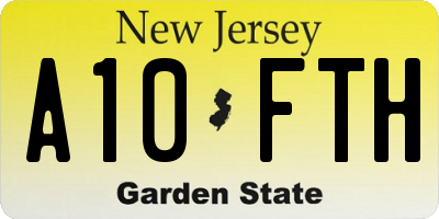 NJ license plate A10FTH