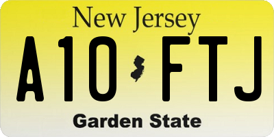 NJ license plate A10FTJ