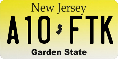 NJ license plate A10FTK