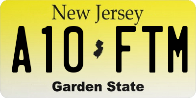 NJ license plate A10FTM