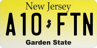 NJ license plate A10FTN