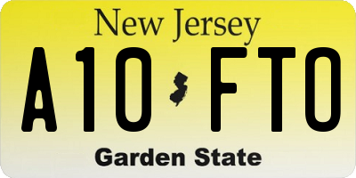 NJ license plate A10FTO