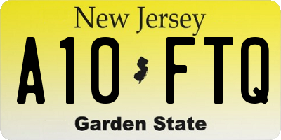 NJ license plate A10FTQ