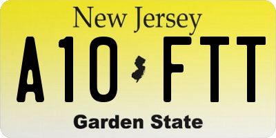 NJ license plate A10FTT