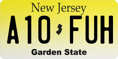 NJ license plate A10FUH