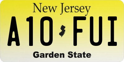 NJ license plate A10FUI