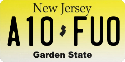 NJ license plate A10FUO