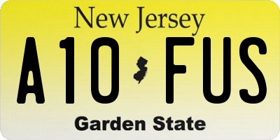 NJ license plate A10FUS