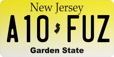 NJ license plate A10FUZ