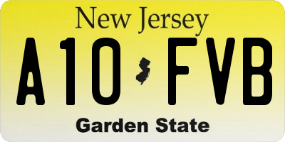NJ license plate A10FVB