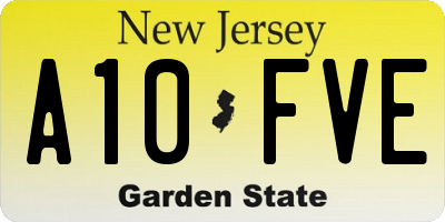 NJ license plate A10FVE