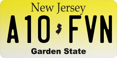 NJ license plate A10FVN