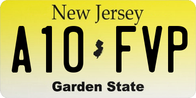 NJ license plate A10FVP