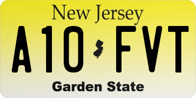 NJ license plate A10FVT