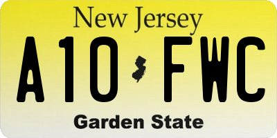 NJ license plate A10FWC
