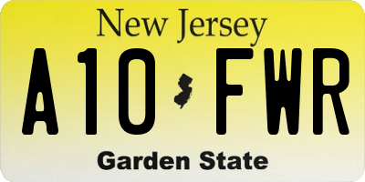 NJ license plate A10FWR