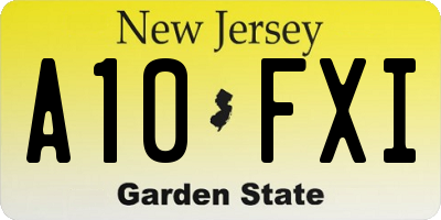 NJ license plate A10FXI