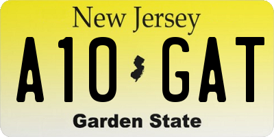 NJ license plate A10GAT