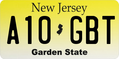 NJ license plate A10GBT