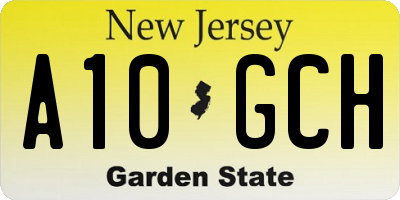 NJ license plate A10GCH