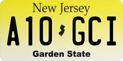 NJ license plate A10GCI