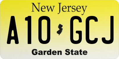 NJ license plate A10GCJ