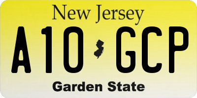 NJ license plate A10GCP