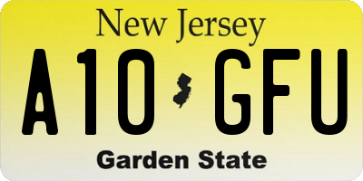 NJ license plate A10GFU