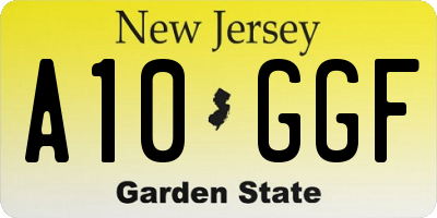 NJ license plate A10GGF