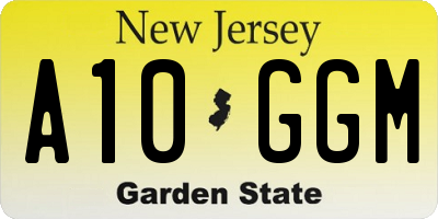 NJ license plate A10GGM