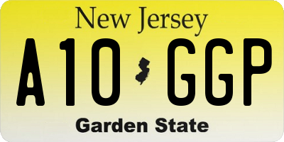 NJ license plate A10GGP